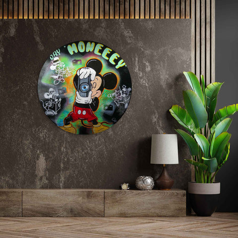 Tableau mural avec Mickey Mouse en photographe comme artwork par ArtMind