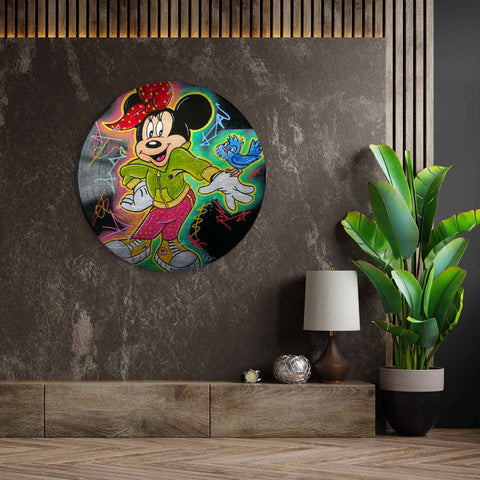 Mural Minnie with feathered friend by ArtMind