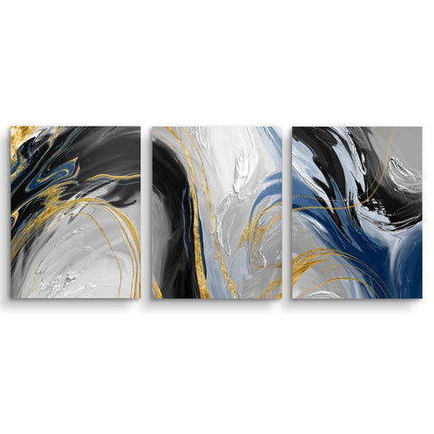 Wall mural bundle with abstract color gradients in blue and gold by ARTMIND