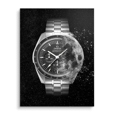 Wandbild mit Omega Moon Uhr von ARTMIND