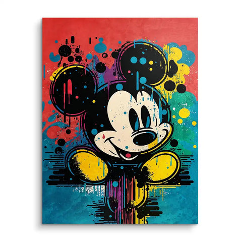 Fresque murale Mickey dans l'art pop rétro par ARTMIND