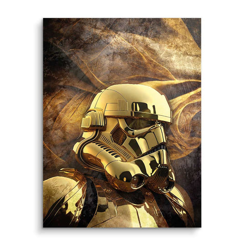 Wandbild mit goldenen Stormtrooper von ARTMIND