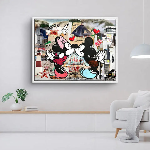 Wandbild - Sylt Love Minnie und Micky Kiss by ArtMind