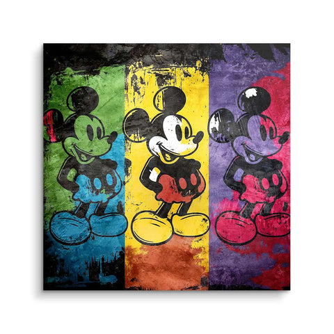 Mural with Mickey Mouse in colorful pop art style by ARTMIND