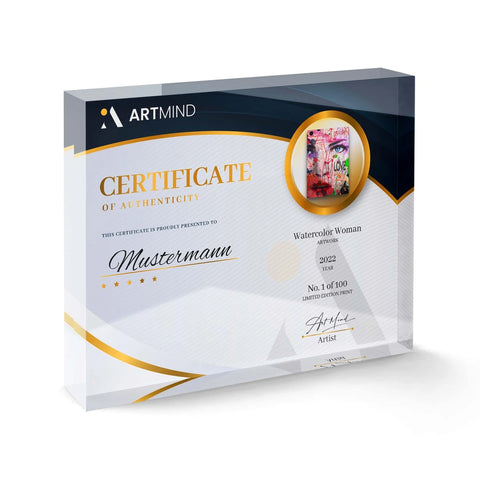 Watercolor Woman - Limited Edition Certificate of Authenticity from ArtMind