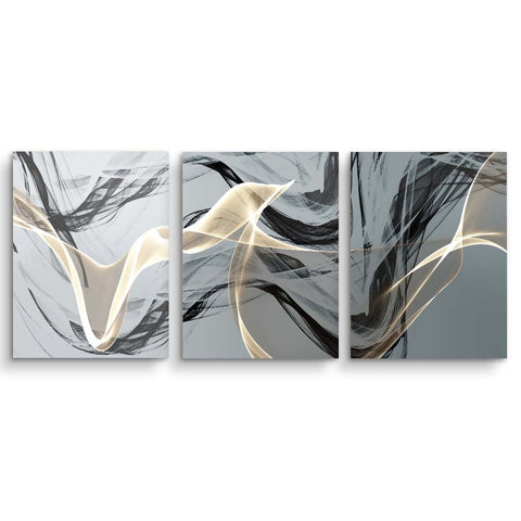 Wall mural with fine lines in pastel colors from ARTMIND