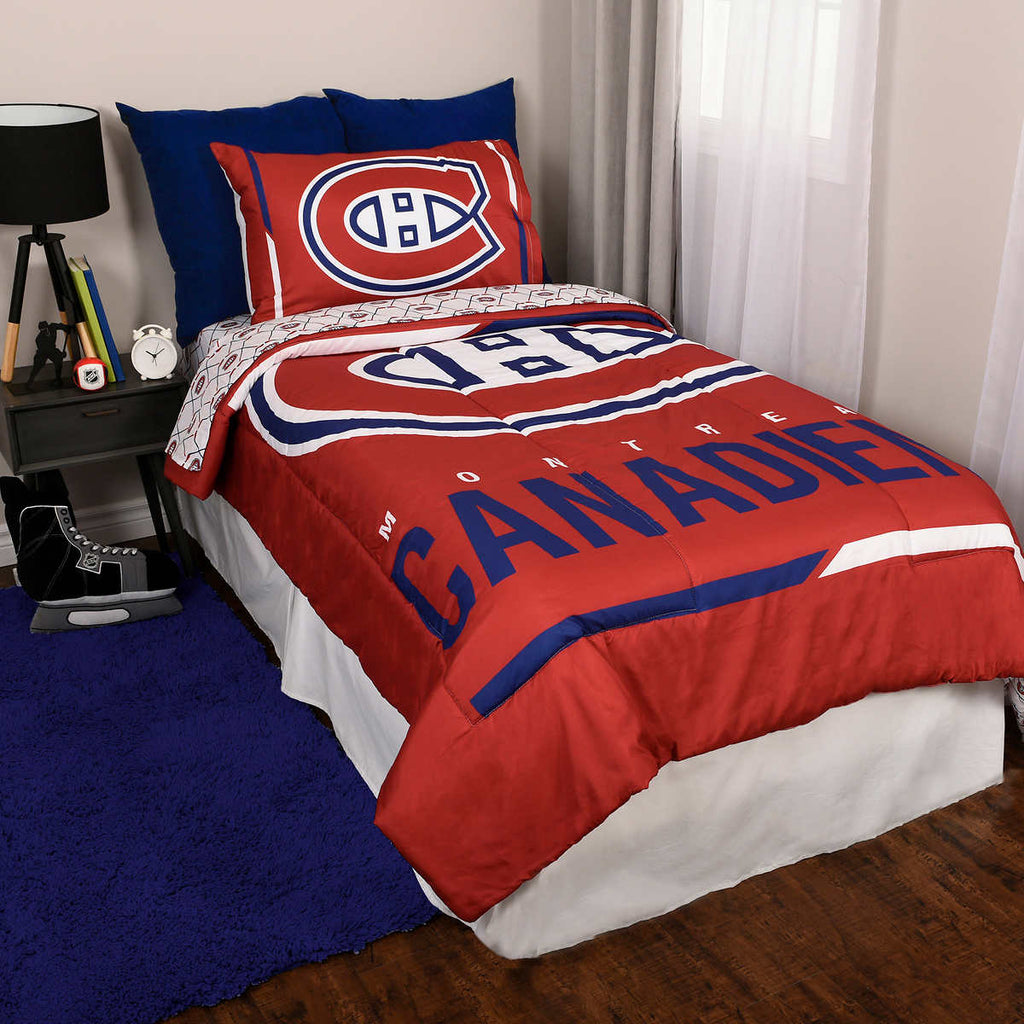 NHL Montreal Canadiens – Ensemble douillette et draps, 4 pièces