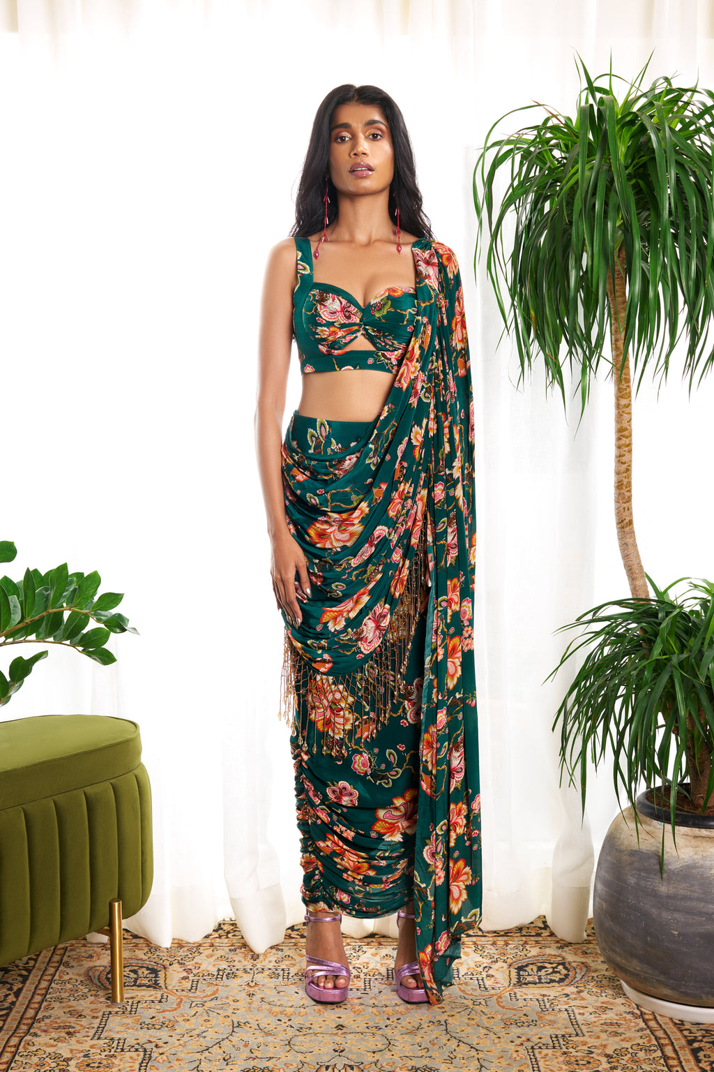 NIDA DRAPED SKIRT SAREE SET – Rhea Pillai Rastogi