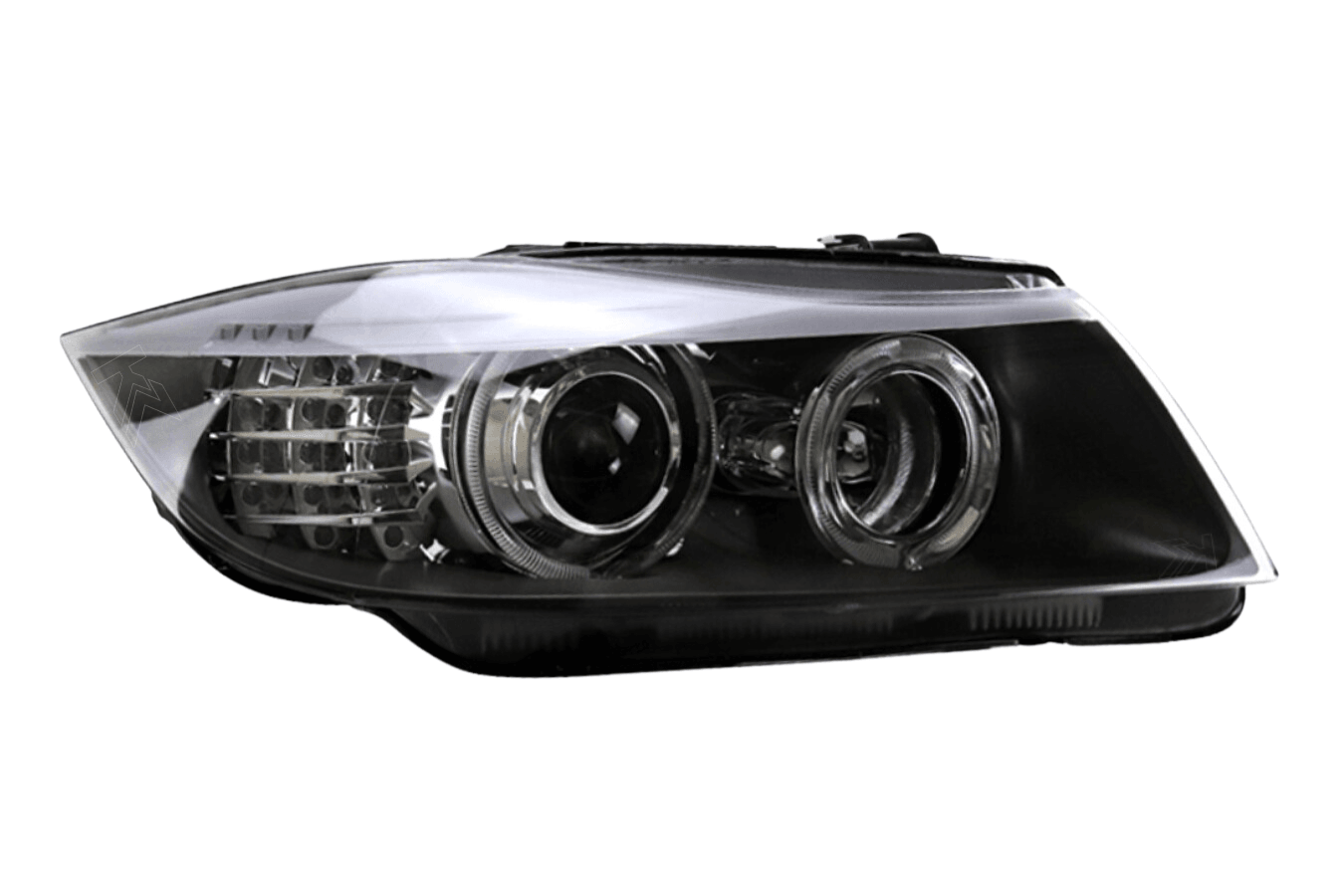 BMW 3-series E90 E91 Black Angel Eyes LED Headlight Set (2005-2012)