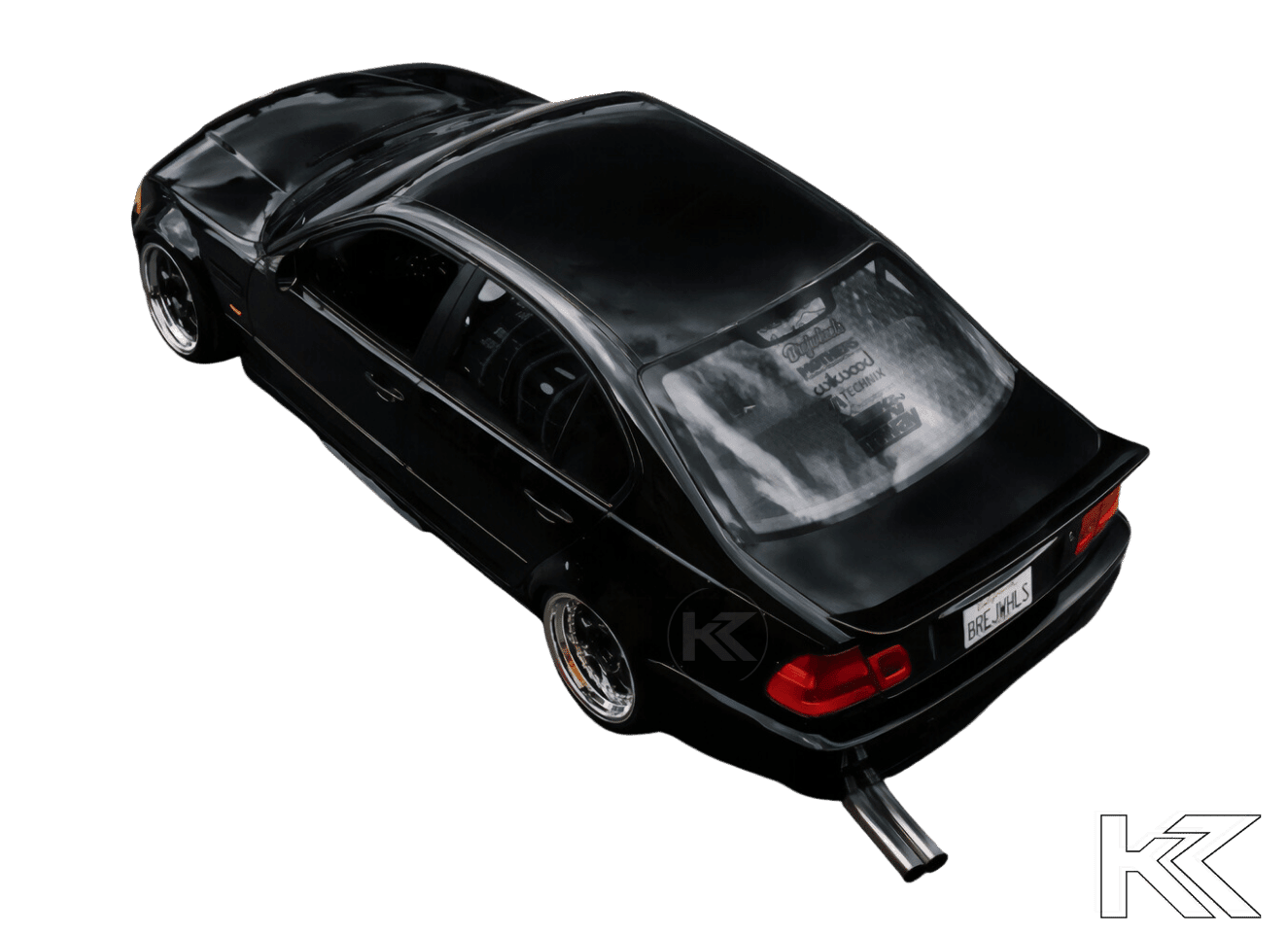 BMW E46 Sedan Series 3 Black HM Roof Spoiler (1995 - 2005)