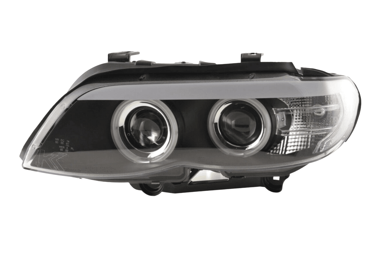 Front Set Xenon Angel Eyes LED BMW 5 E60 / E61 03-04 Black Right Strong