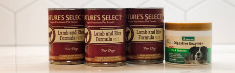Jennifer Notar photo : Nature's Select Lamb and Rice dog food can also NaturVet Enzymes & Prebiotiotics and Probiotics 