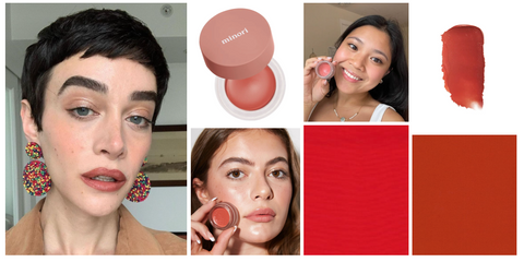 Fair and light skin tones with sunkissed red blush