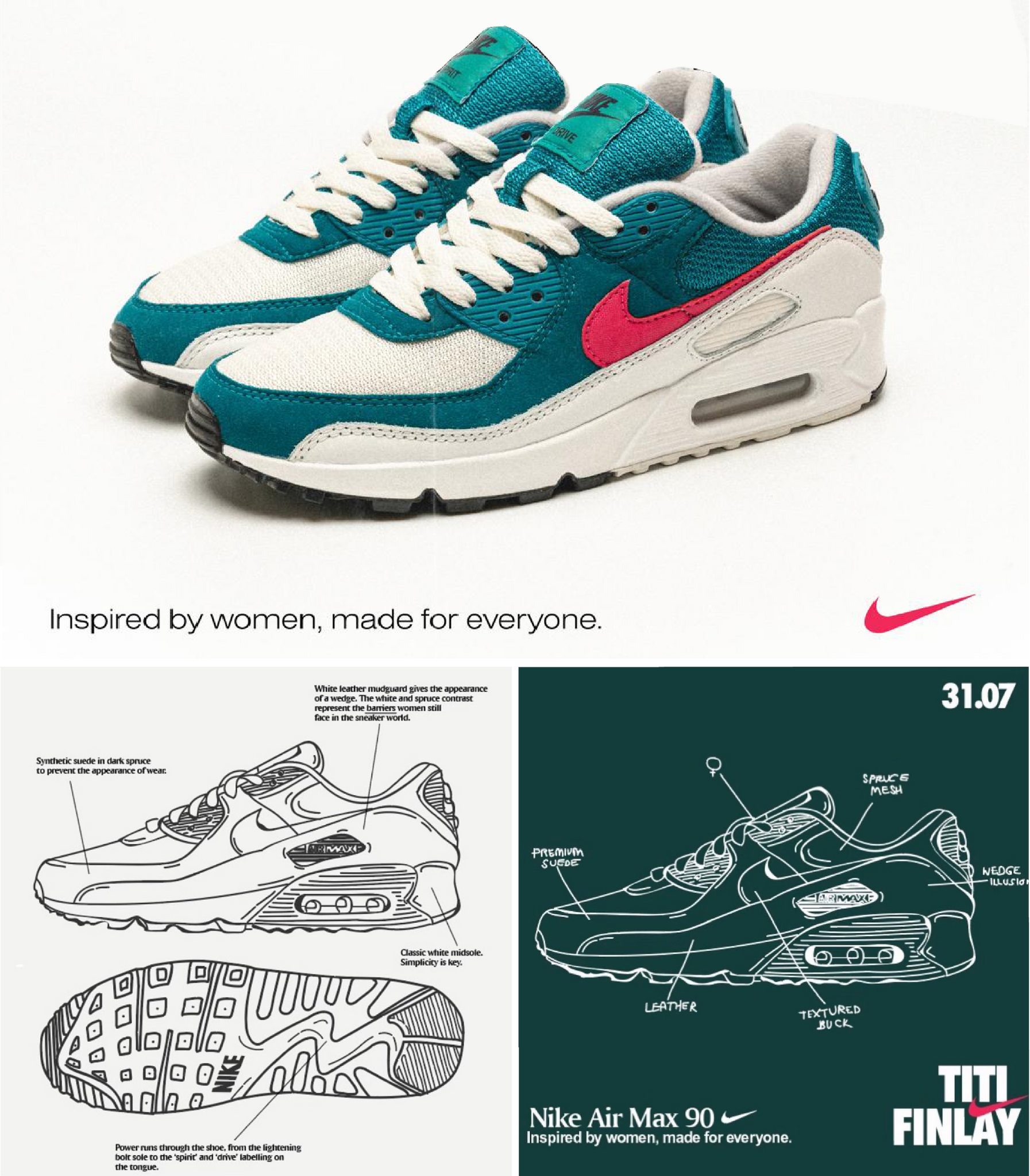 Titi Finlay Air max 90 sketch collaboration with Nike