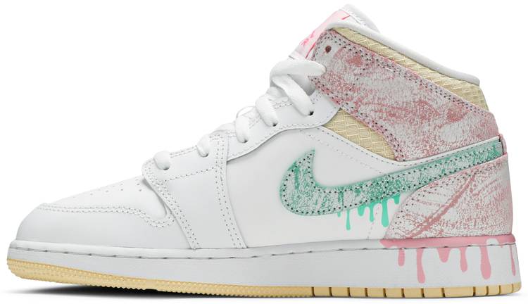 NIKE AIR JORDAN 1 MID - PAINT DRIP/ICE 