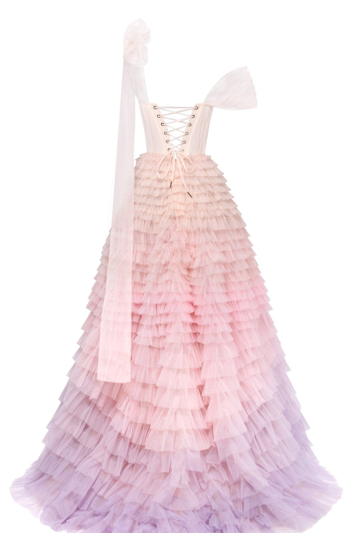 Charming ball gown with the frill-layered ombre maxi skirt Milla ...