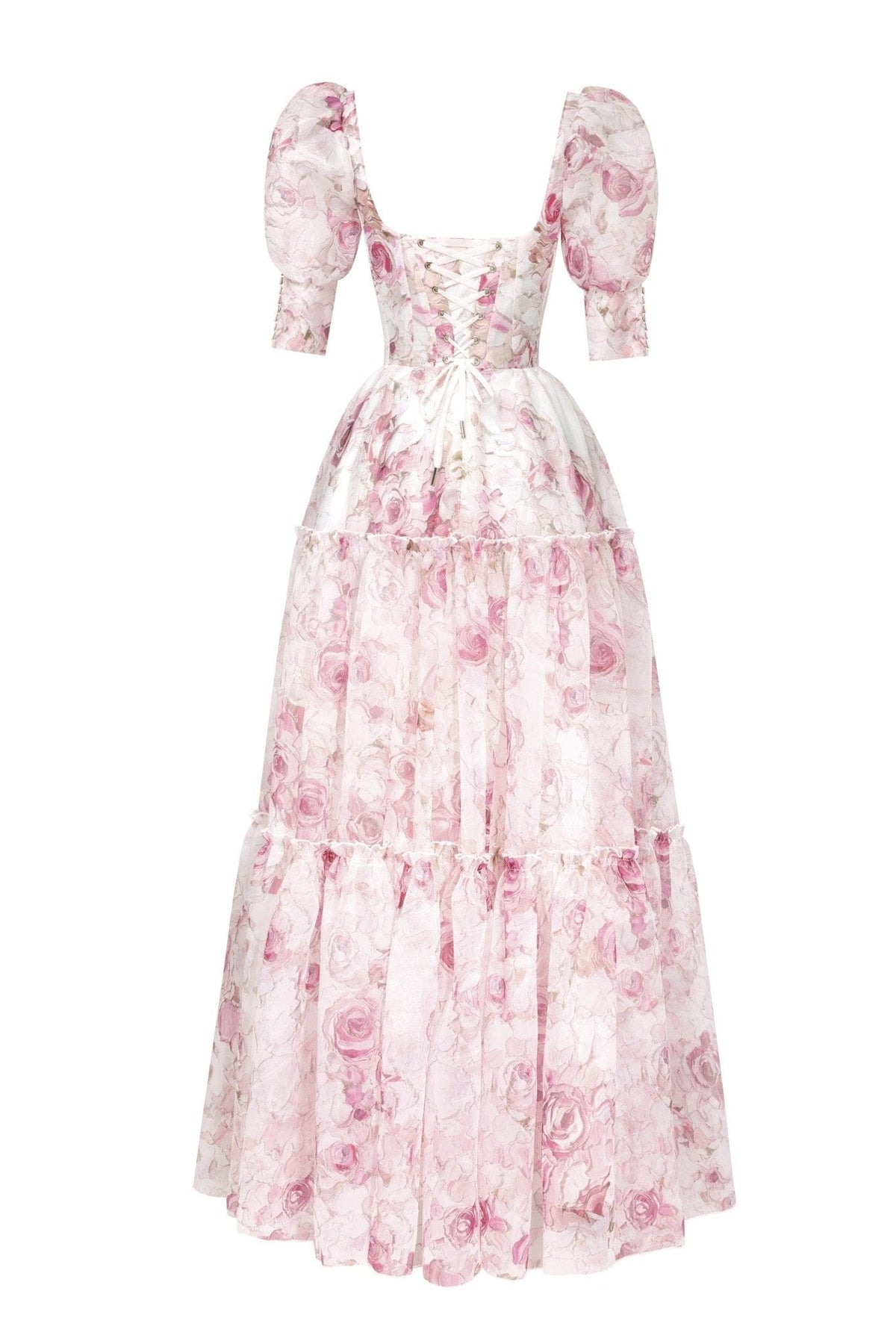 Pink Peony Feminine voluminous sheer sleeves dress Milla Dresses - USA ...