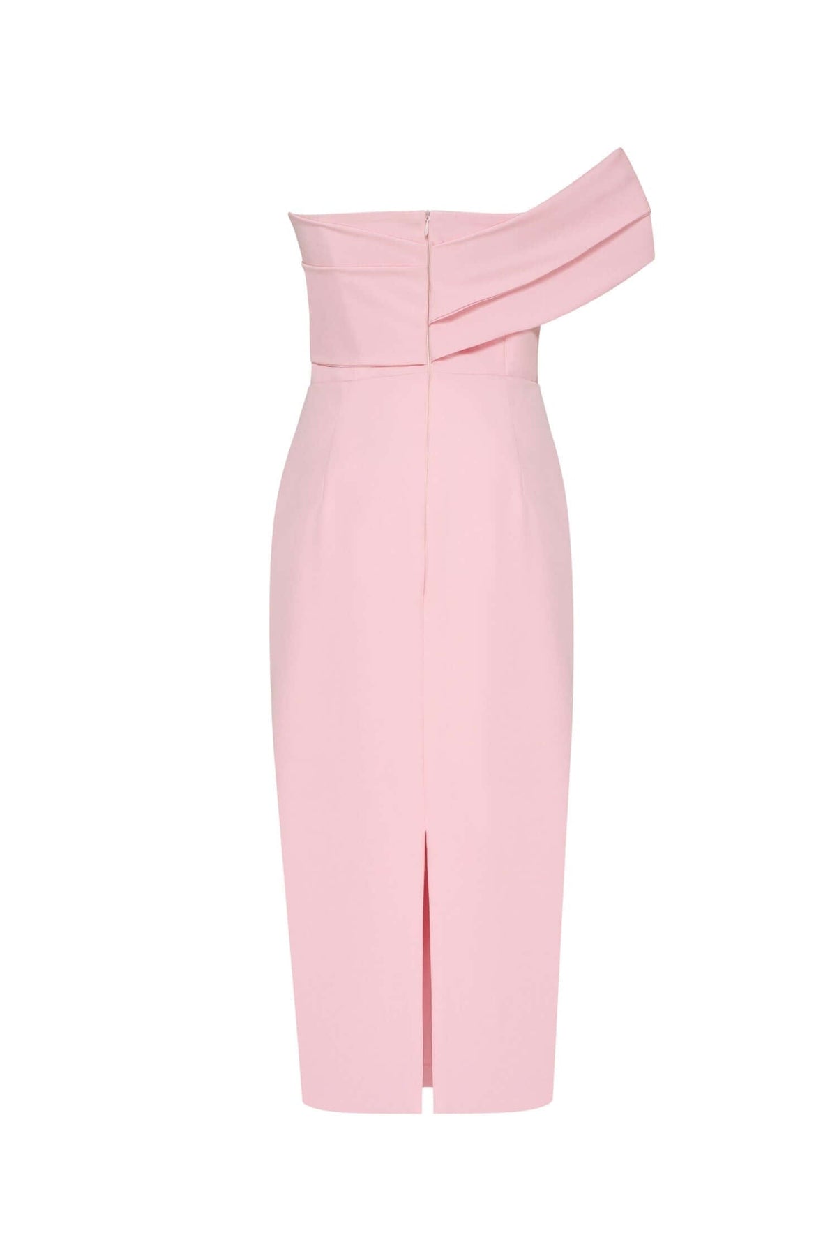 Pink Classy midi dress with open neckline Milla Dresses