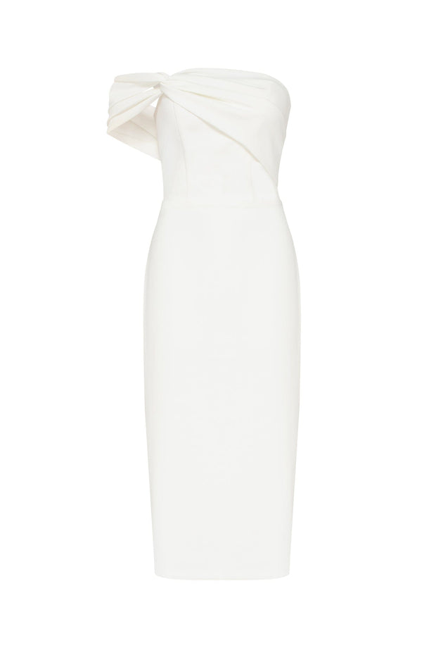 Ivory Classy midi dress with open neckline Milla Dresses - USA ...