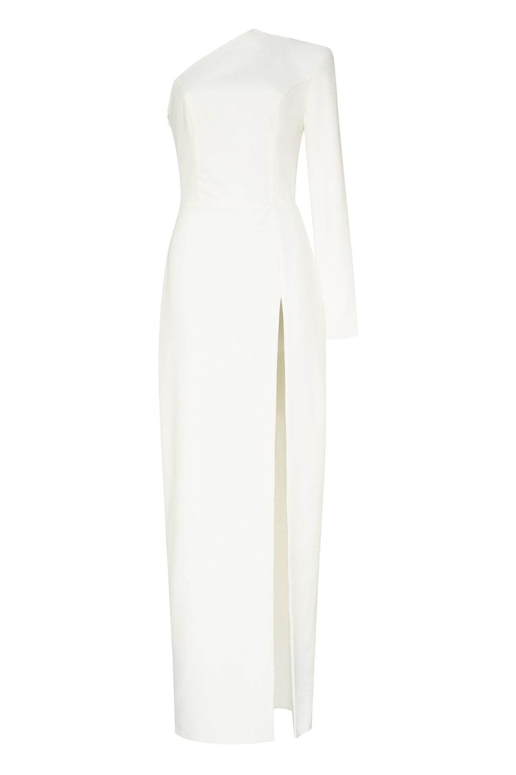 Long Sleeve Side Cutout Maxi Dress White