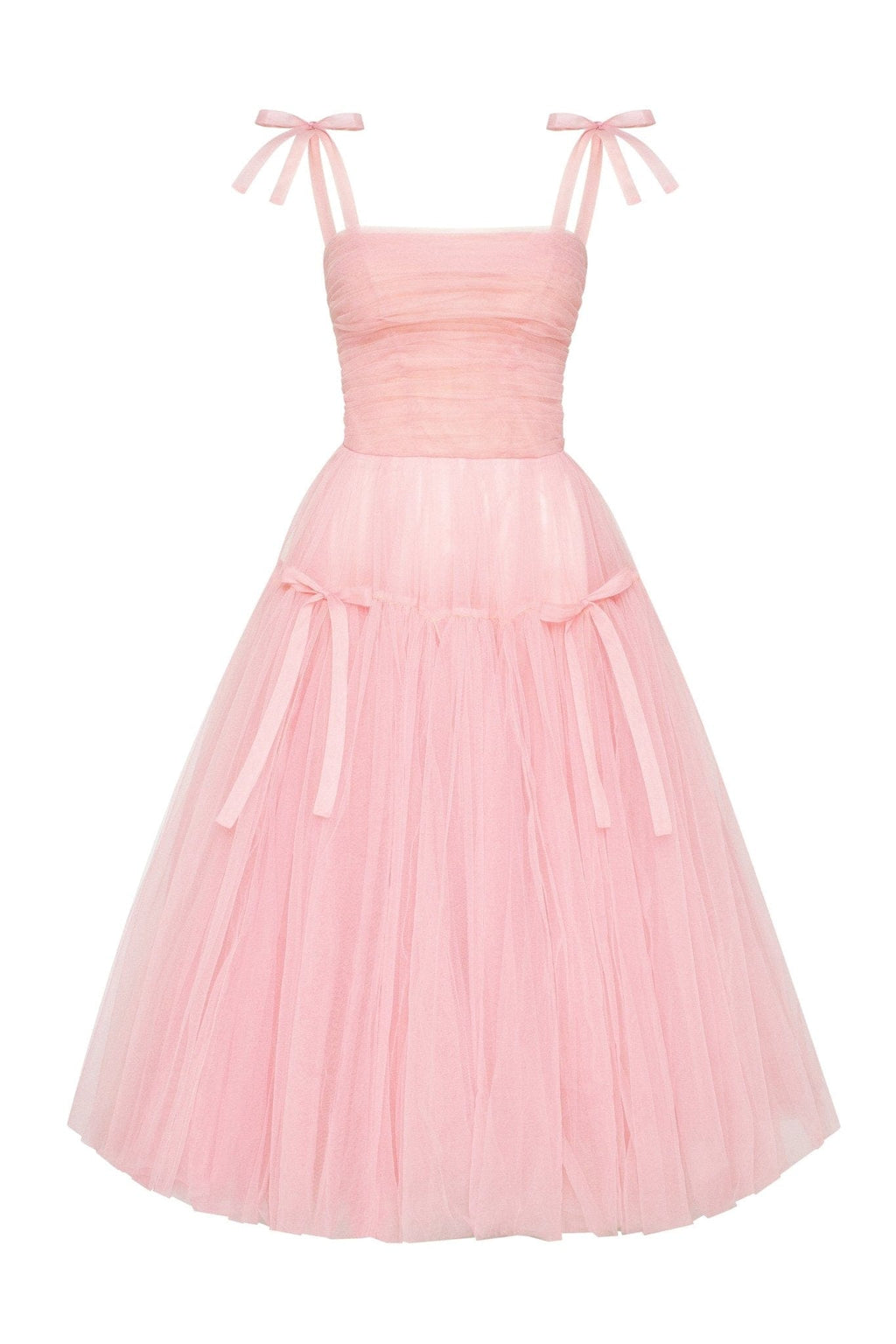 Misty Rose Ruffled Tulle Midi Dress ➤➤ Milla Dresses - USA, Worldwide  delivery