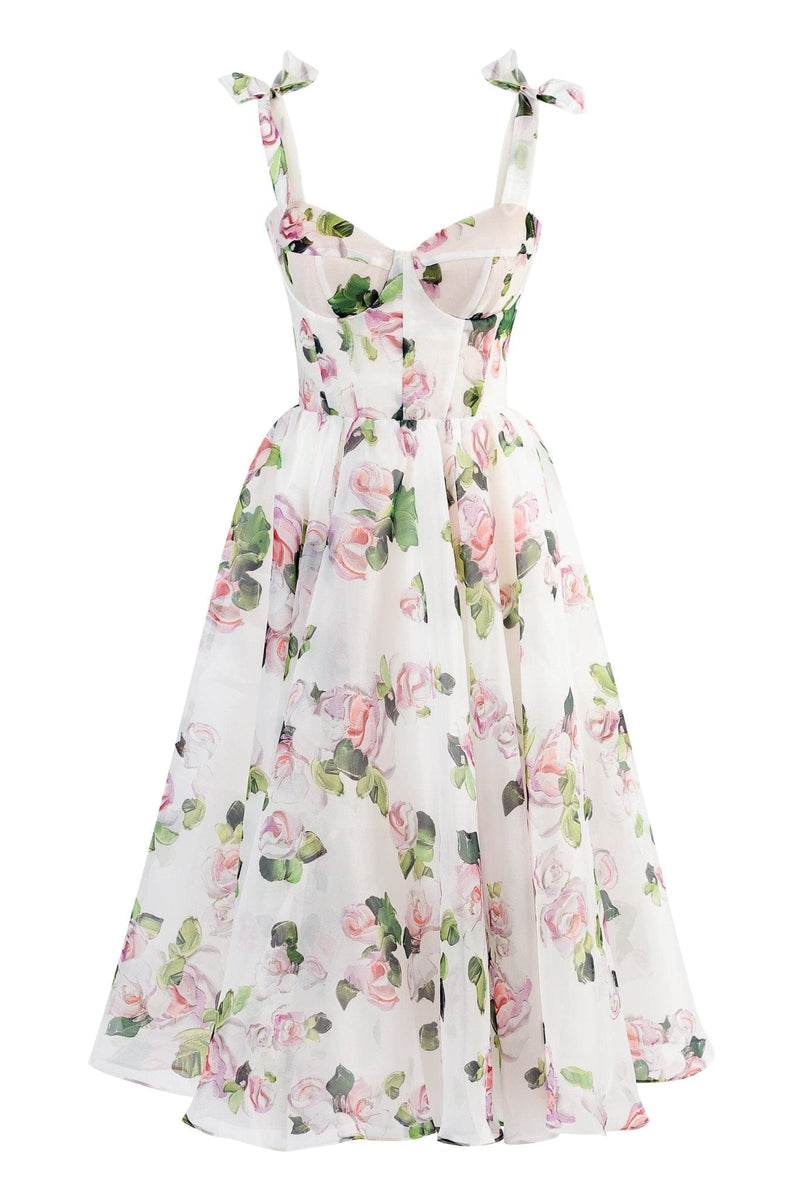 Tender floral midi tie-strap dress Milla Dresses - USA, Worldwide delivery
