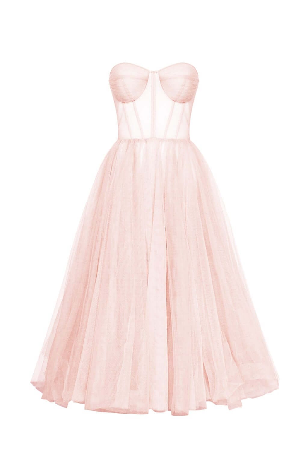 Misty Rose One-Shoulder Cocktail Tulle Dress ➤➤ Milla Dresses - USA,  Worldwide delivery