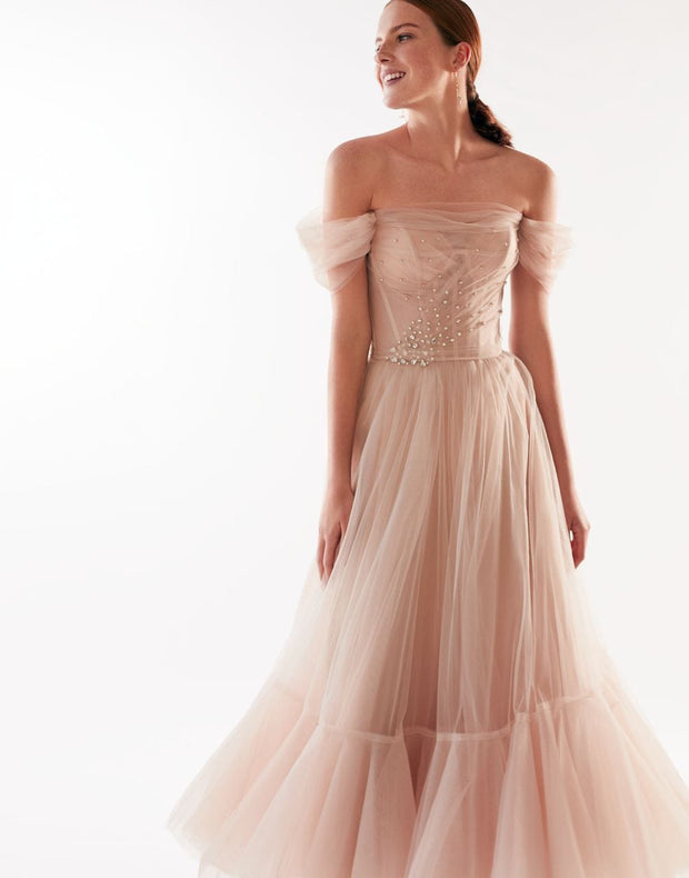 Off-the-Shoulder Cocktail Tulle Dress Milla Dresses