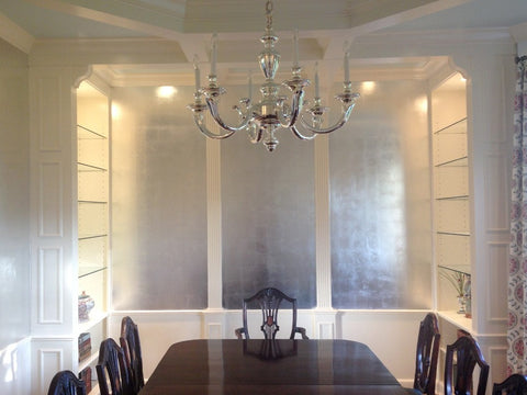 Custom Silver Leaf Wall Finish