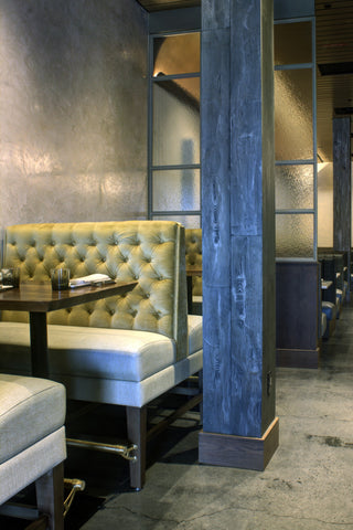 Custom Venetian Plaster Specialty Finish With Silvered Barnwood Column