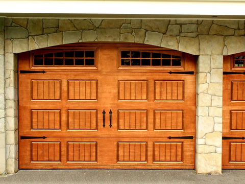 Faux Copper Garage Door Faux Stone Surround