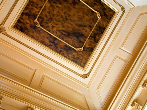 Custom Hand Painted Faux Tortoise Shell Ceiling Finish