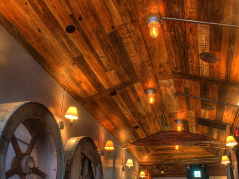 Faux Woodgrain Reclaimed Wood Painted Ceiling