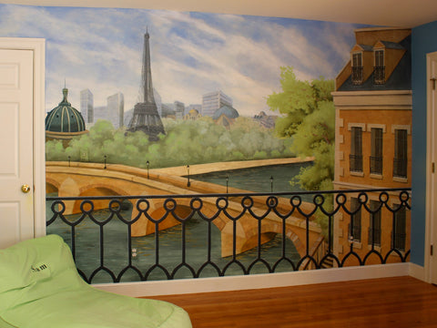 Paris Cityscape Custom Mural Boston MA