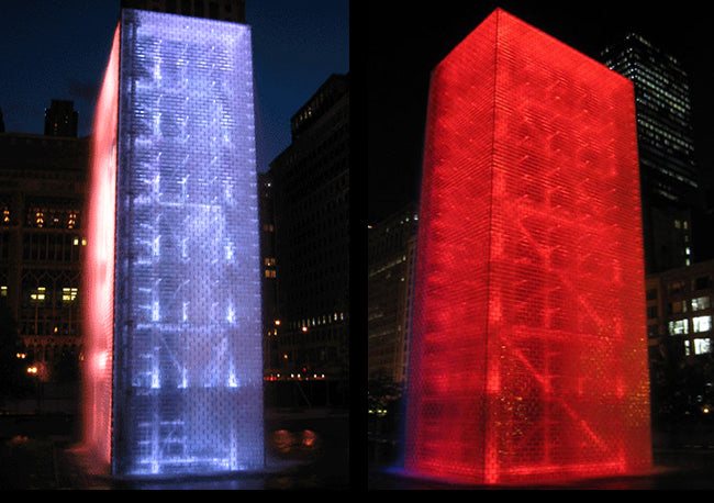 Architainment Changing Color Building Light Installation