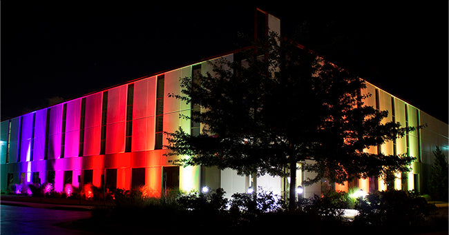 Building Exterior Color Light Installation