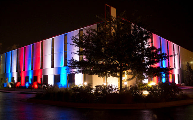 Building Exterior Color Light Installation