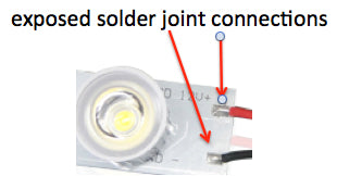 solder joint image of a light install