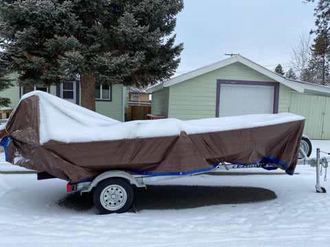 Outside boat storage during the winter months. 