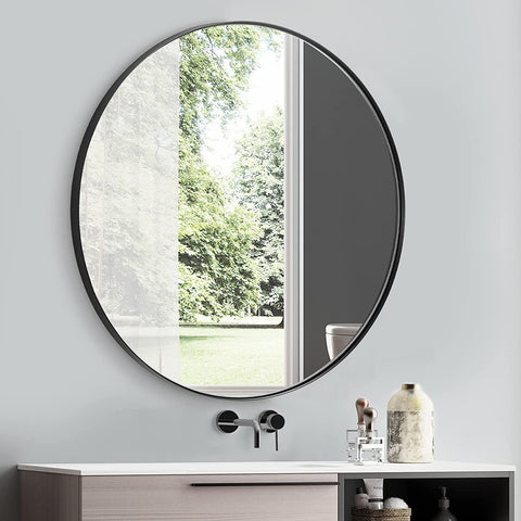 Open Box Like New: Black Round Wall Mirrors