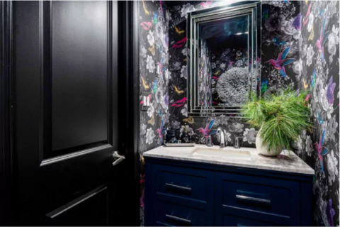 colorful wallpaper for bathroom