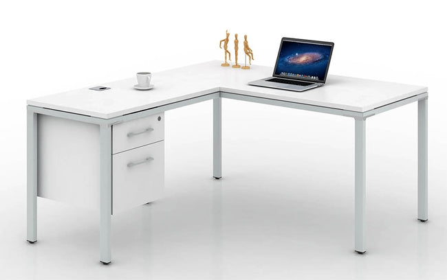 Boss Simple System Double L shaped Pedestal Office Desk