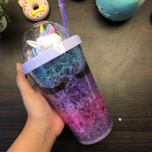 Unicorn Frosty Ombre Sipper With Straw