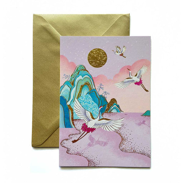 New 'Mystic Cranes' Card for Paeonia Card Range by Chris Chun
