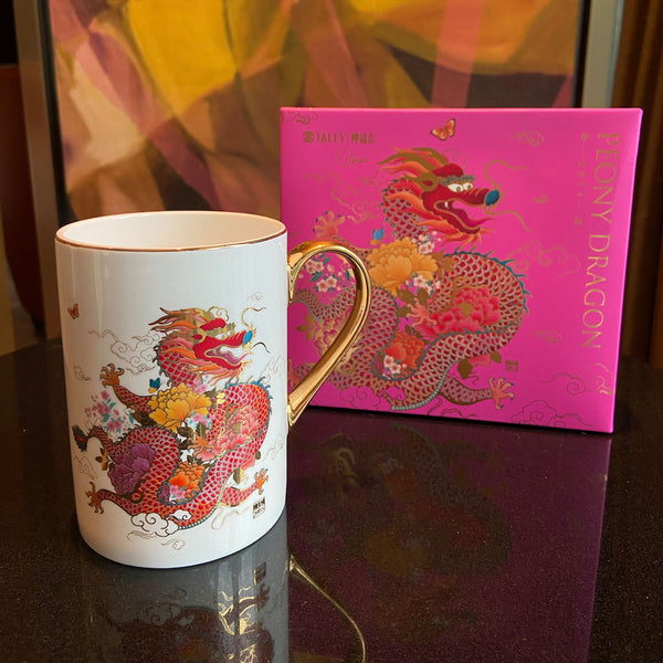 'Peony Dragon' Fine Bone China Mug Gift Box