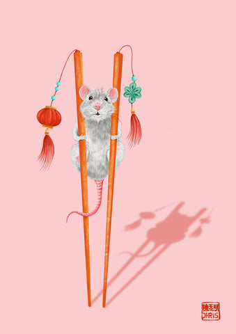 Chinese Zodiac Rat by Artist Chris Chun