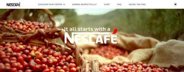 nescafe shopify site example