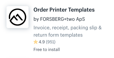 Shopify　order printer template 