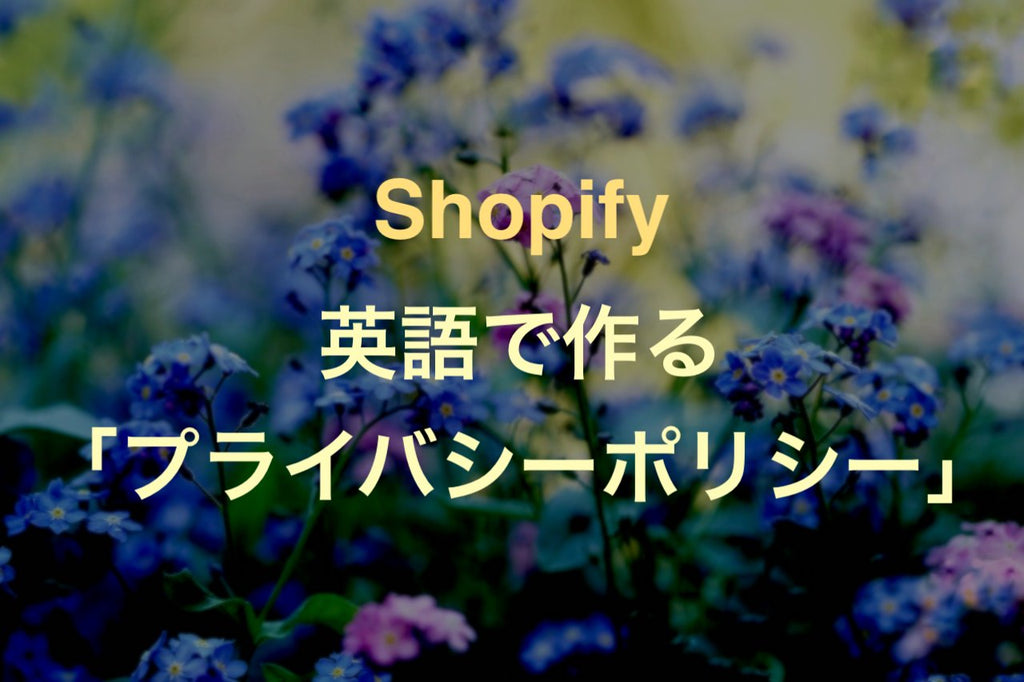 Shopify how to make Privacy policy in english