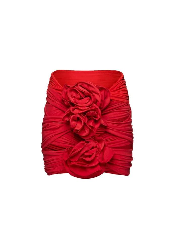3D Flower Cutout Swimwear - Red